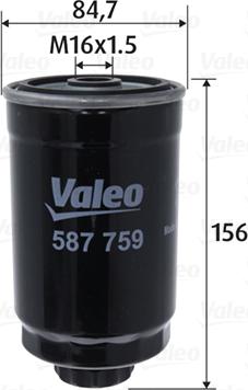 Valeo 587759 - Паливний фільтр autozip.com.ua