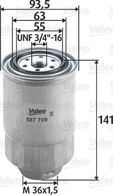 Valeo 587709 - Паливний фільтр autozip.com.ua