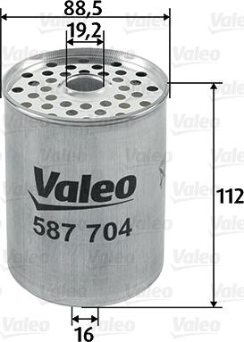 Valeo 587704 - Паливний фільтр autozip.com.ua