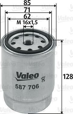 Valeo 587706 - Паливний фільтр autozip.com.ua