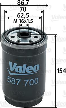 Valeo 587700 - Паливний фільтр autozip.com.ua