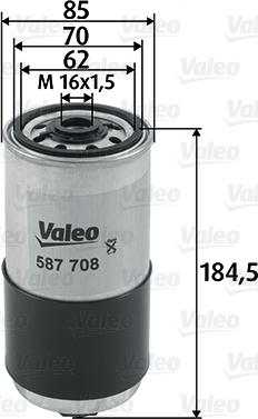 Valeo 587708 - Паливний фільтр autozip.com.ua