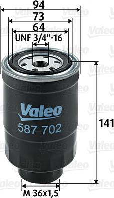 Valeo 587702 - Паливний фільтр autozip.com.ua