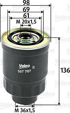 VALEO 587707 - Паливний фільтр autozip.com.ua