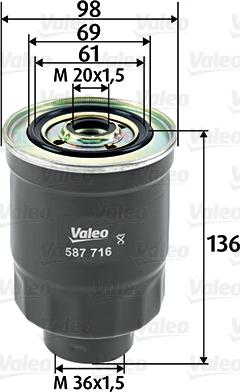 VALEO 587716 - Паливний фільтр autozip.com.ua