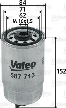 Valeo 587713 - Паливний фільтр autozip.com.ua