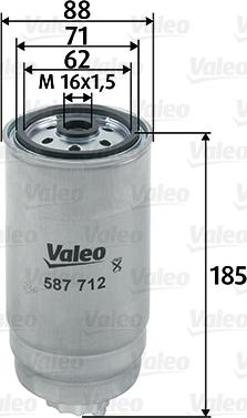 VALEO 587712 - Паливний фільтр autozip.com.ua