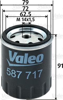 Valeo 587717 - Паливний фільтр autozip.com.ua