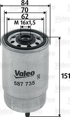Valeo 587735 - Паливний фільтр autozip.com.ua