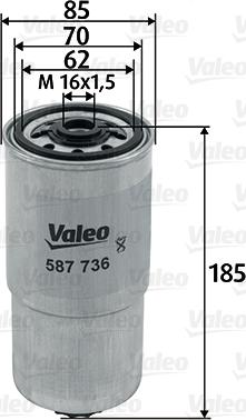 VALEO 587736 - Паливний фільтр autozip.com.ua