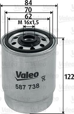 VALEO 587738 - Паливний фільтр autozip.com.ua