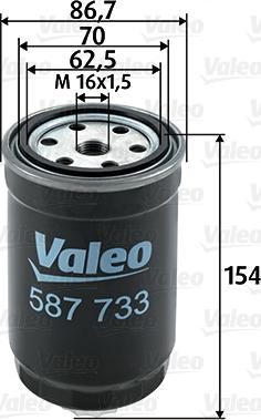 Valeo 587733 - Паливний фільтр autozip.com.ua