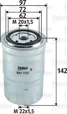 Valeo 587732 - Паливний фільтр autozip.com.ua