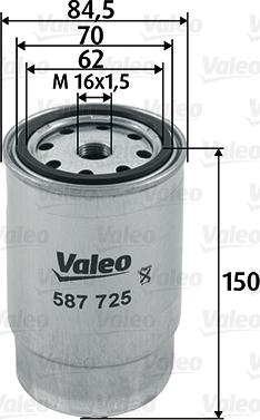 VALEO 587725 - Паливний фільтр autozip.com.ua