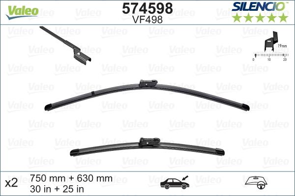 Valeo 574598 - Щітка склоочисника autozip.com.ua