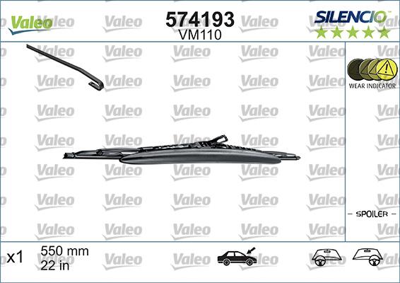 VALEO 574193 - Щітка склоочисника autozip.com.ua