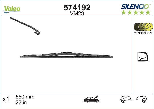 VALEO 574192 - Щітка склоочисника autozip.com.ua
