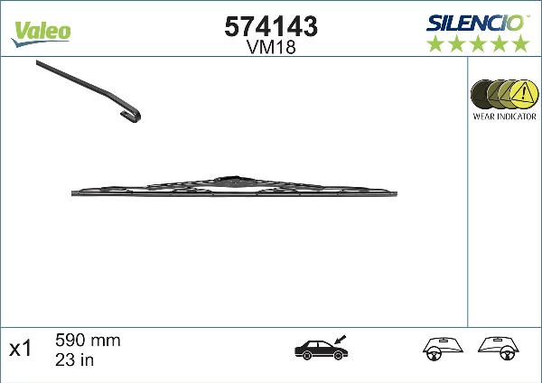 VALEO 574143 - Щітка склоочисника autozip.com.ua