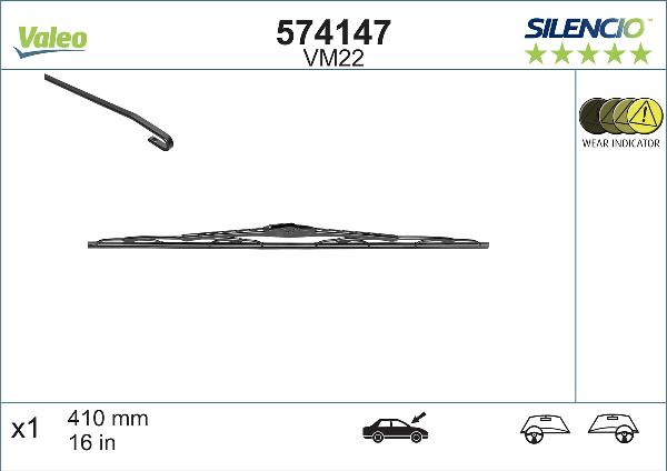 VALEO 574147 - Щітка склоочисника autozip.com.ua
