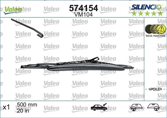 VALEO 574154 - Щітка склоочисника autozip.com.ua