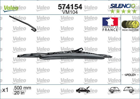 VALEO 574154 - Щітка склоочисника autozip.com.ua