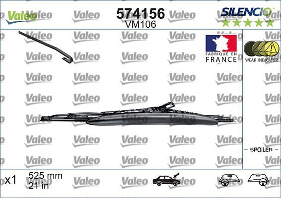VALEO 574156 - Щітка склоочисника autozip.com.ua