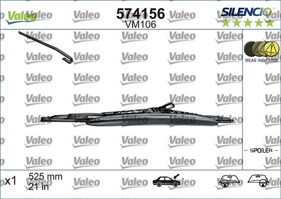 VALEO 574156 - Щітка склоочисника autozip.com.ua
