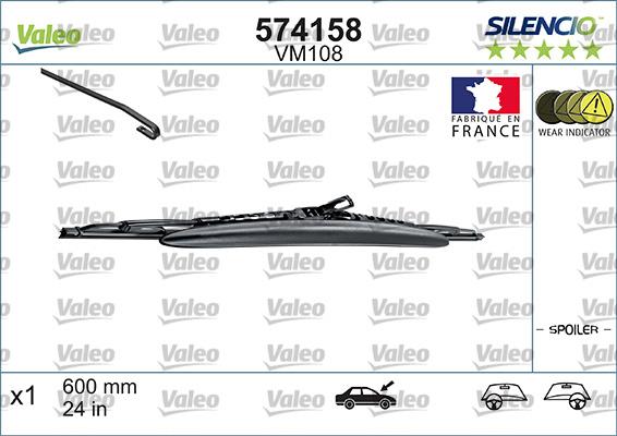 VALEO 574158 - Щітка склоочисника autozip.com.ua