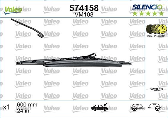 VALEO 574158 - Щітка склоочисника autozip.com.ua