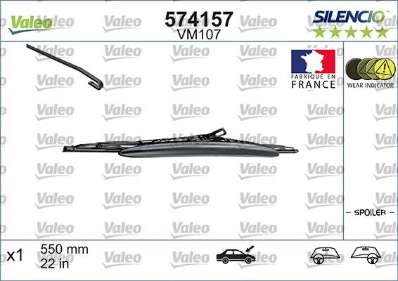 VALEO 574157 - Щітка склоочисника autozip.com.ua