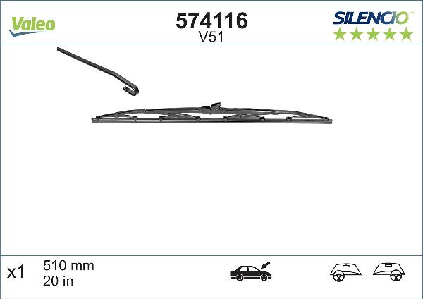 VALEO 574116 - Щітка склоочисника autozip.com.ua