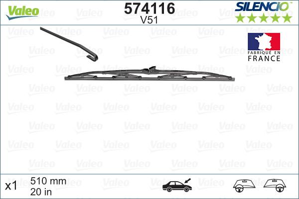 Valeo 574116 - Щітка склоочисника autozip.com.ua