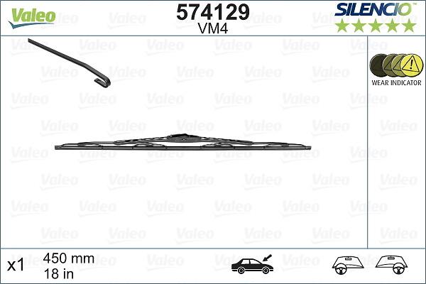 VALEO 574129 - Щітка склоочисника autozip.com.ua