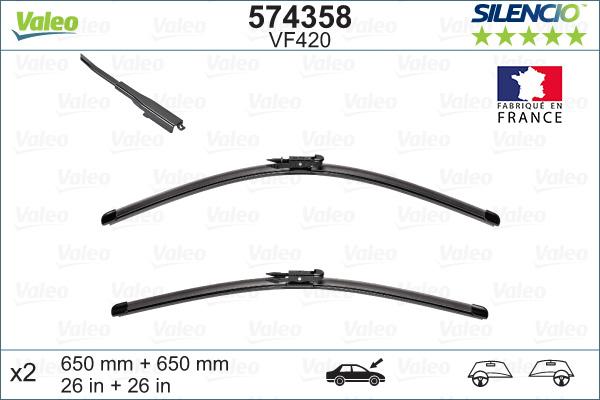 Valeo 574358 - Щітка склоочисника autozip.com.ua