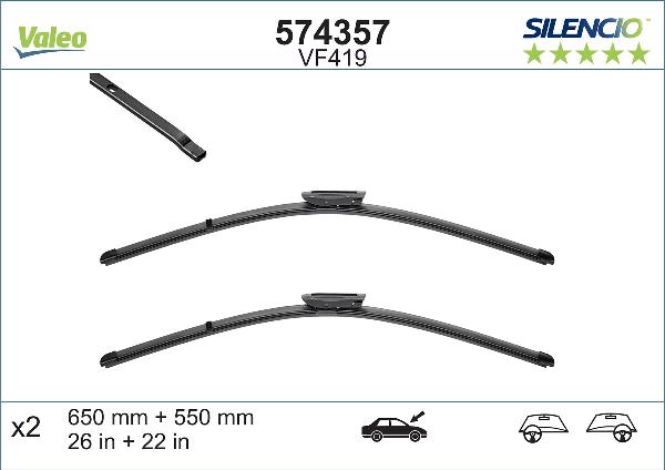 VALEO 574357 - Щітка склоочисника autozip.com.ua
