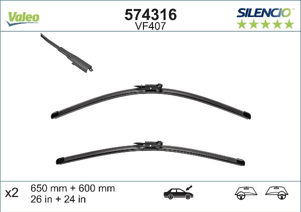 VALEO 574316 - Щітка склоочисника autozip.com.ua