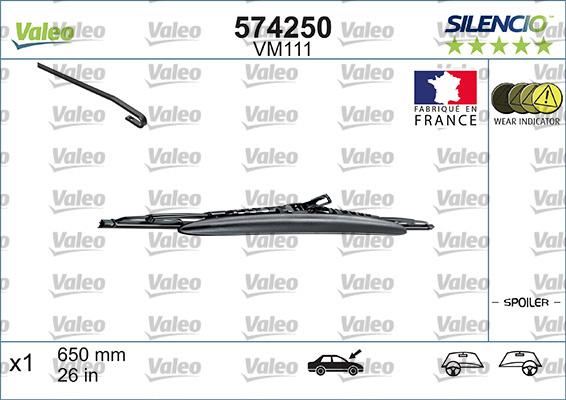 VALEO 574250 - Щітка склоочисника autozip.com.ua