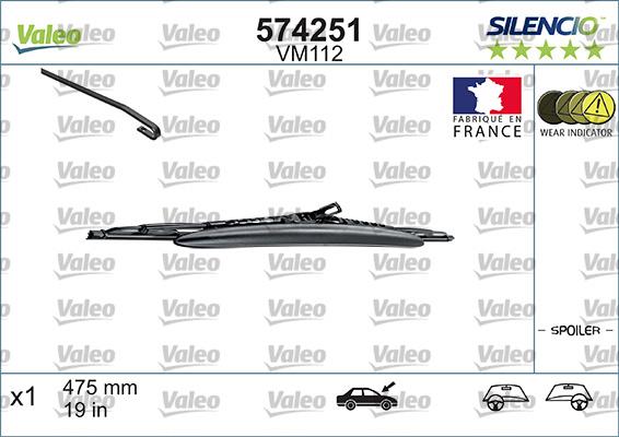 VALEO 574251 - Щітка склоочисника autozip.com.ua
