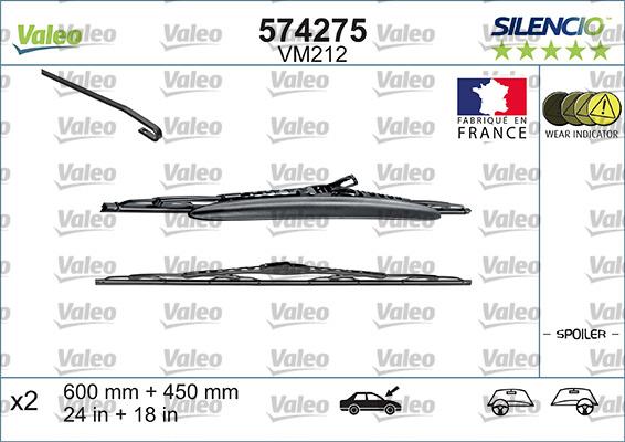 VALEO 574275 - Щітка склоочисника autozip.com.ua