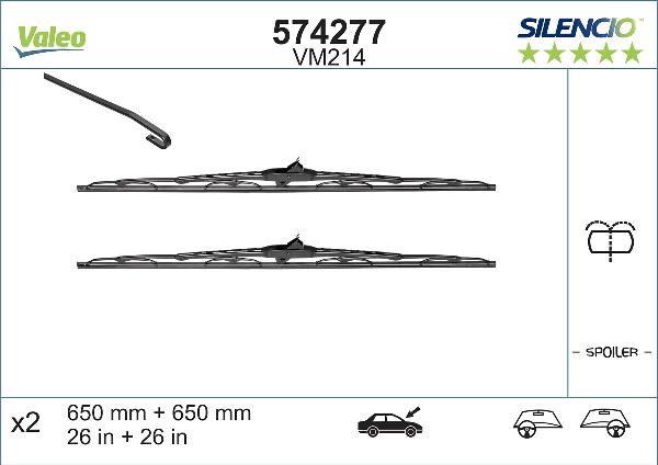 VALEO 574277 - Щітка склоочисника autozip.com.ua