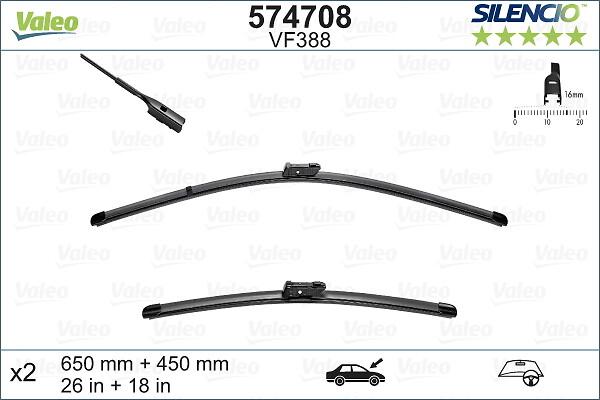 VALEO 574708 - Щітка склоочисника autozip.com.ua