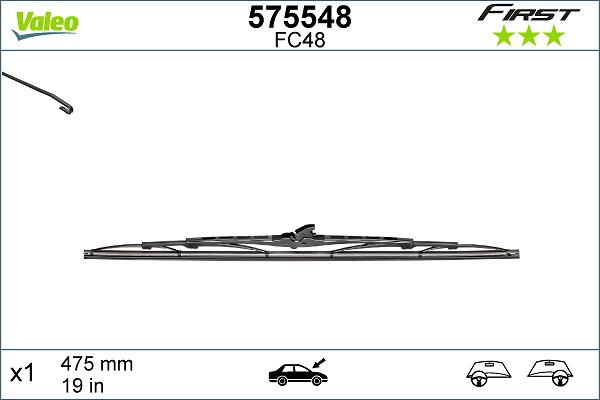 VALEO 575548 - Щітка склоочисника autozip.com.ua