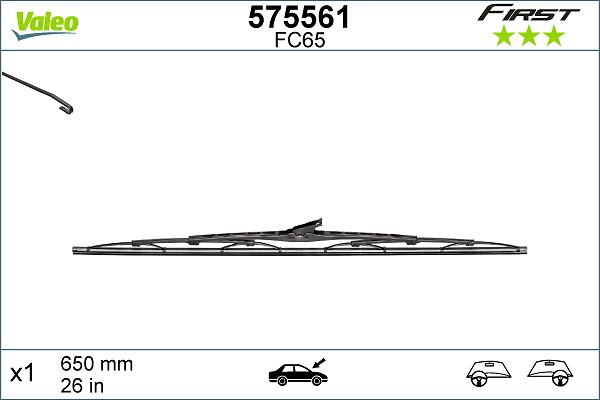 VALEO 575561 - Щітка склоочисника autozip.com.ua