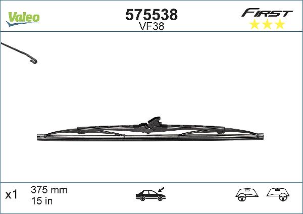 VALEO 575538 - Щітка склоочисника autozip.com.ua