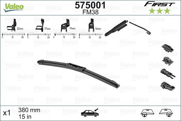 VALEO 575001 - Щітка склоочисника autozip.com.ua