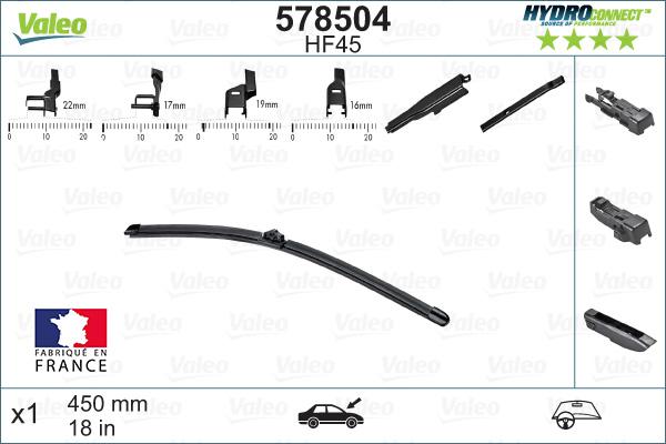 VALEO 578504 - Щітка склоочисника autozip.com.ua