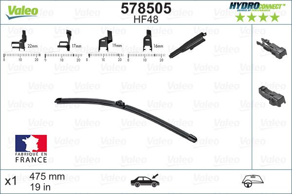 VALEO 578505 - Щітка склоочисника autozip.com.ua