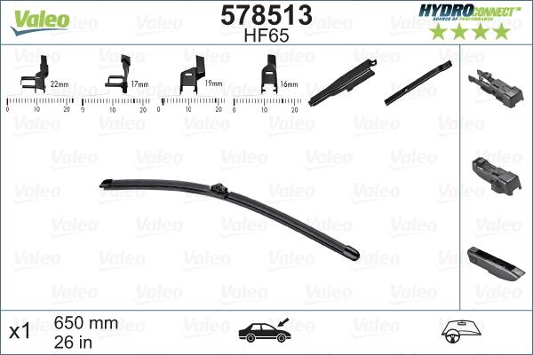 VALEO 578513 - Щітка склоочисника autozip.com.ua