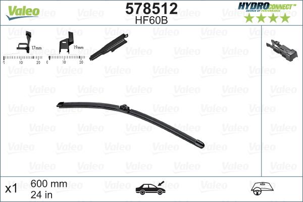 VALEO 578512 - Щітка склоочисника autozip.com.ua