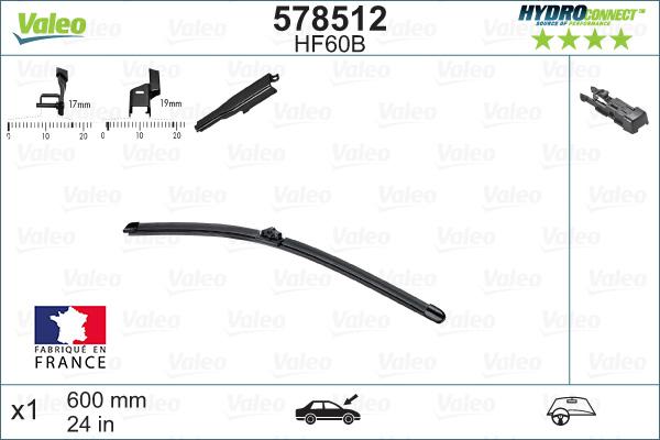 VALEO 578512 - Щітка склоочисника autozip.com.ua